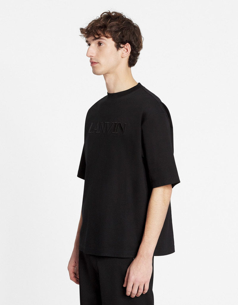 Lanvin Black Logo Embroidered Oversized T-Shirt