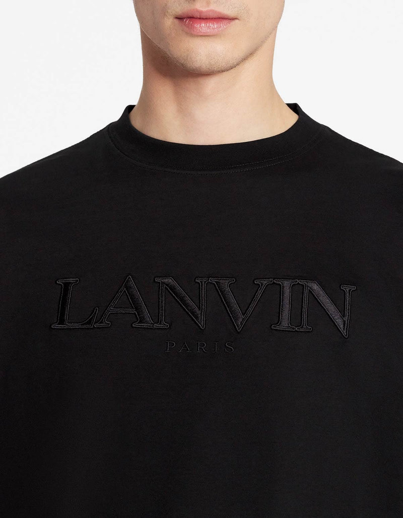 Lanvin Black Logo Embroidered Oversized T-Shirt