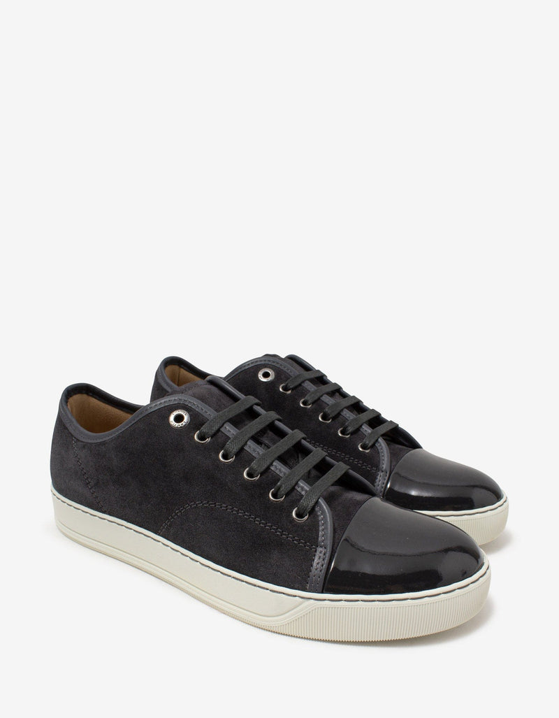 Lanvin DBB1 Grey Suede & Patent Leather Trainers
