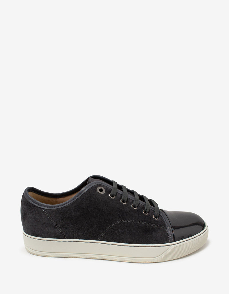 Lanvin DBB1 Grey Suede & Patent Leather Trainers