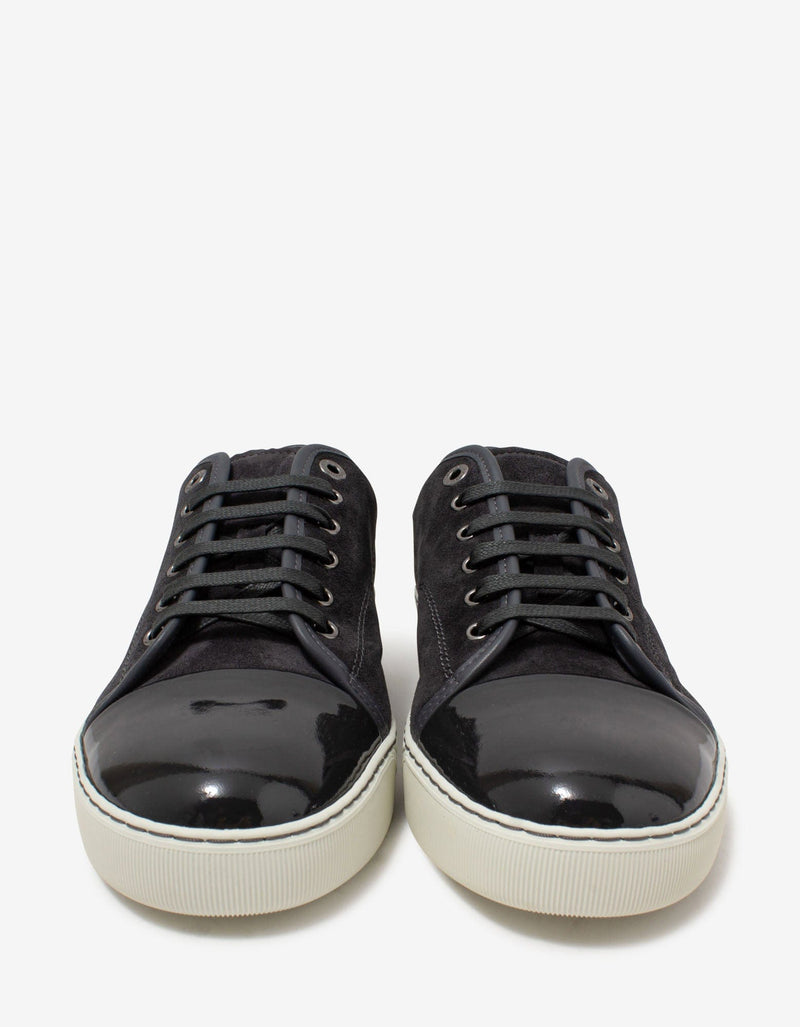 Lanvin DBB1 Grey Suede & Patent Leather Trainers