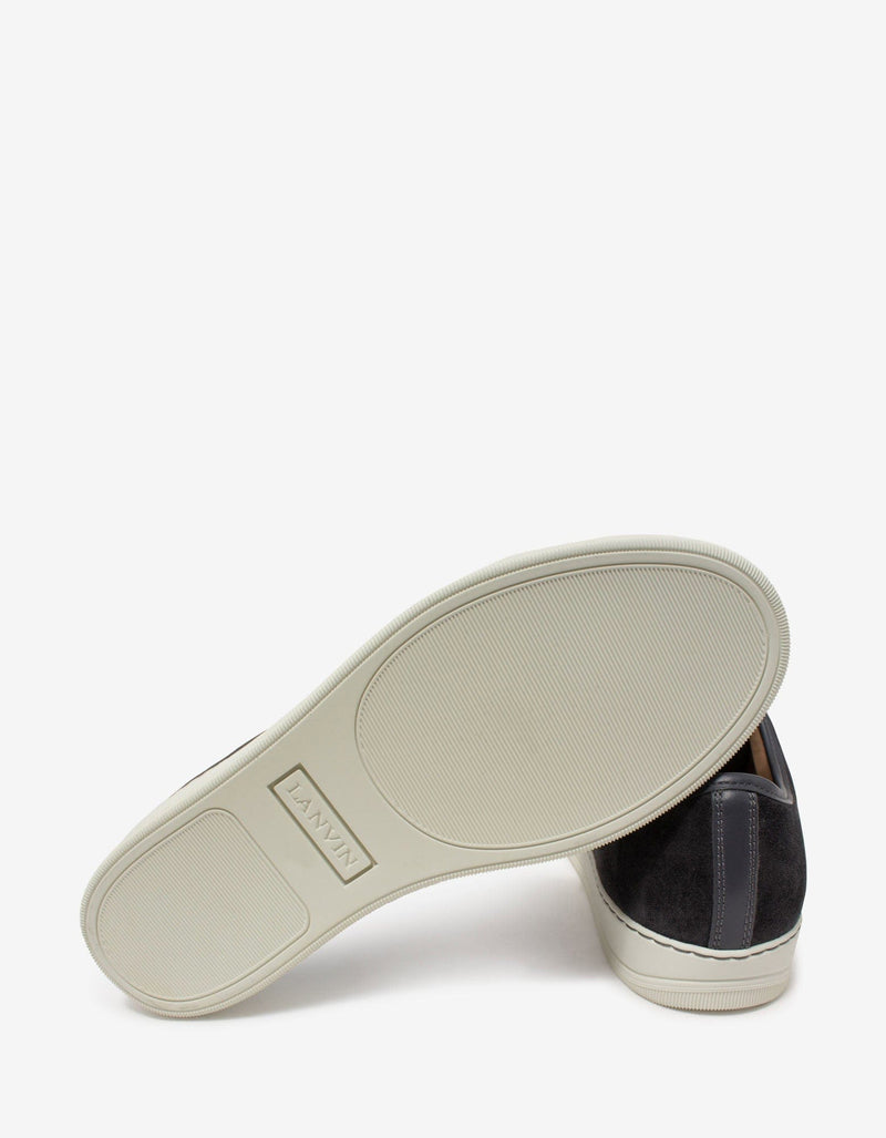 Lanvin DBB1 Grey Suede & Patent Leather Trainers