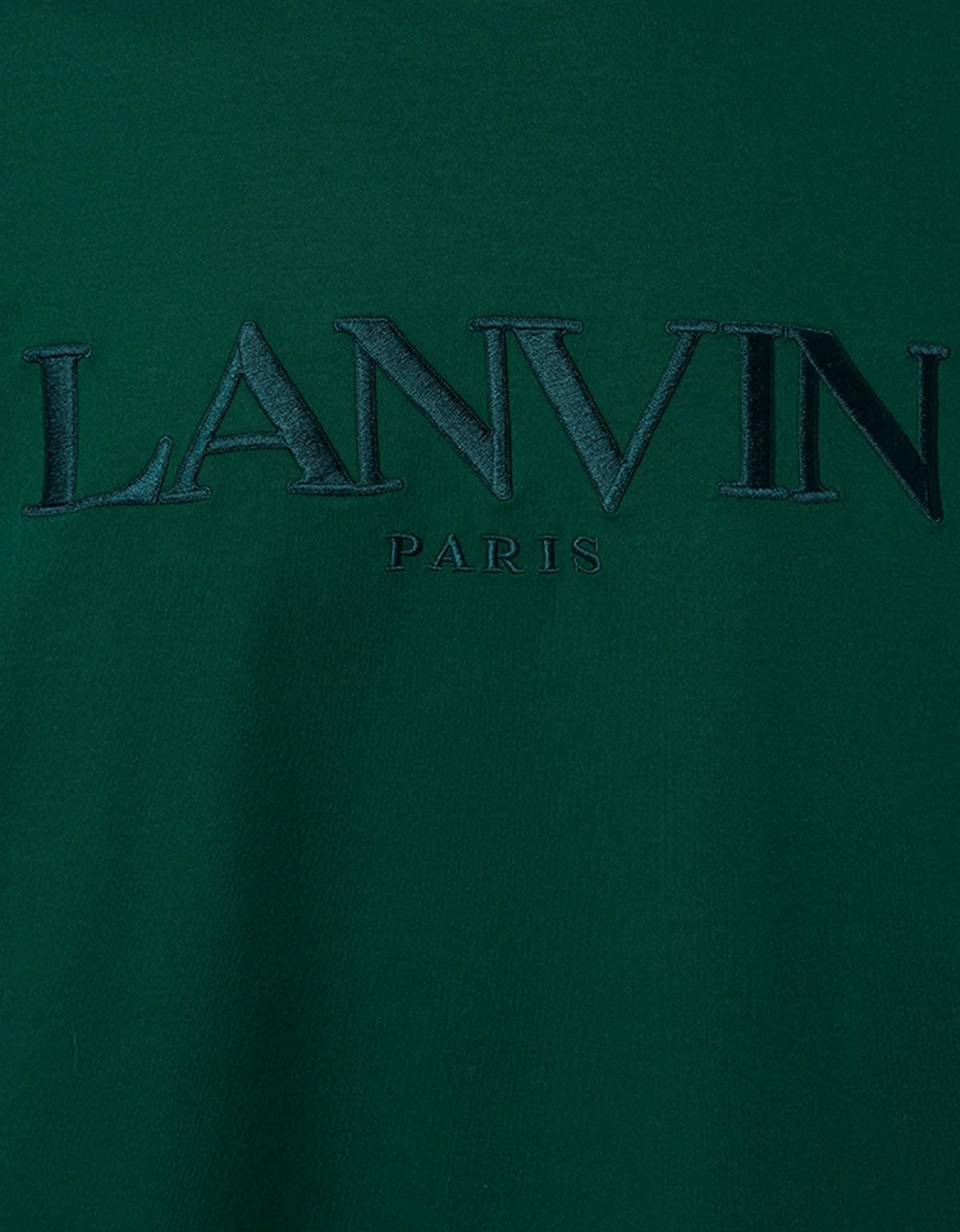 Lanvin Green Logo Embroidered Classic T-Shirt