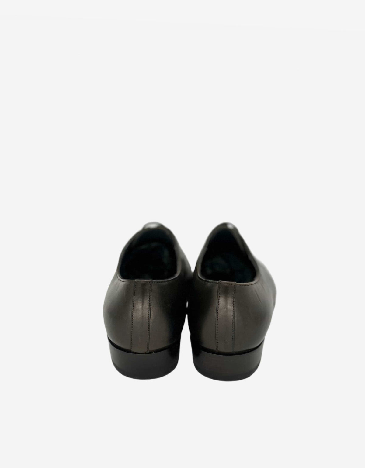 Lanvin Khaki Burnished Leather Oxford Shoes