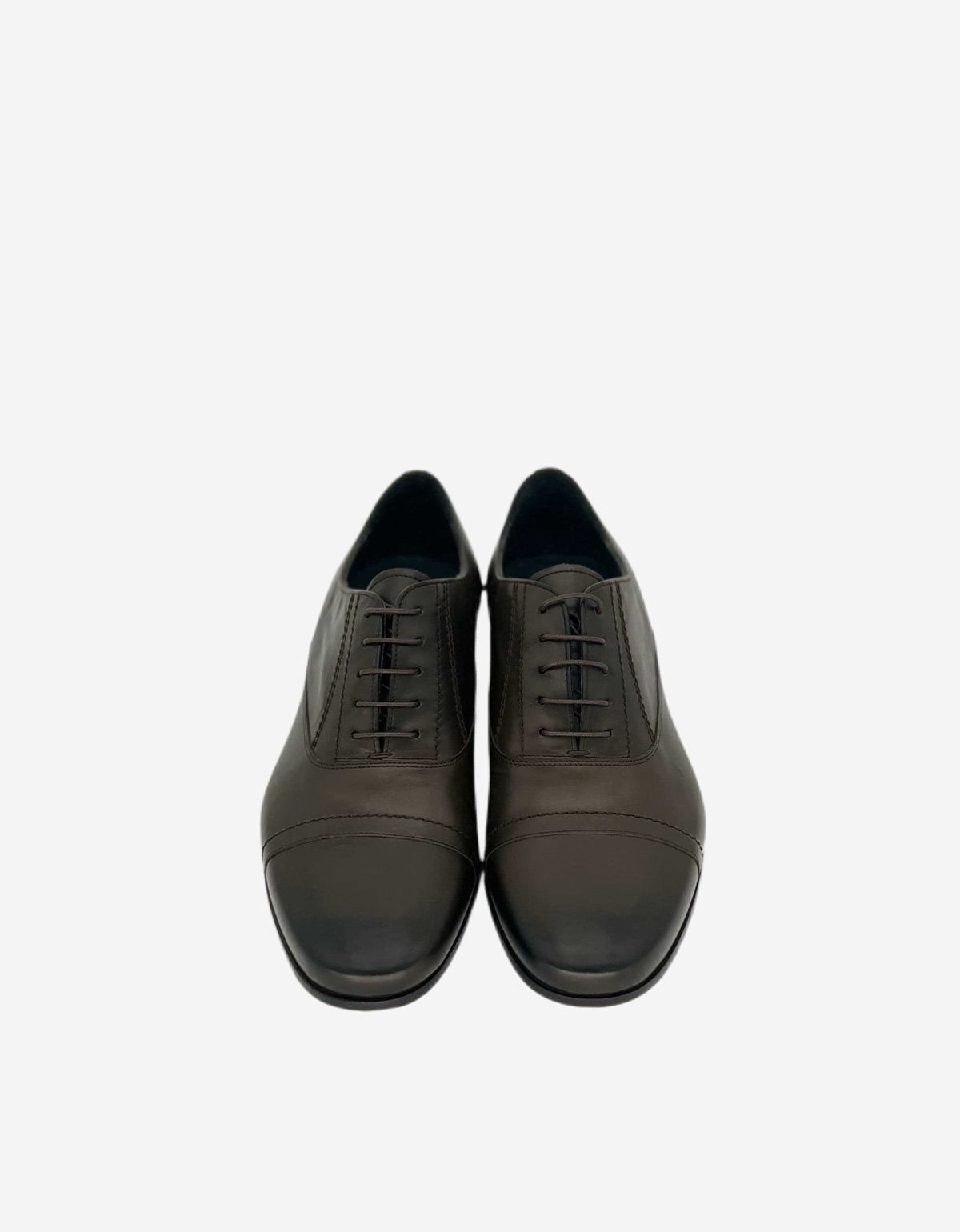 Lanvin Khaki Burnished Leather Oxford Shoes