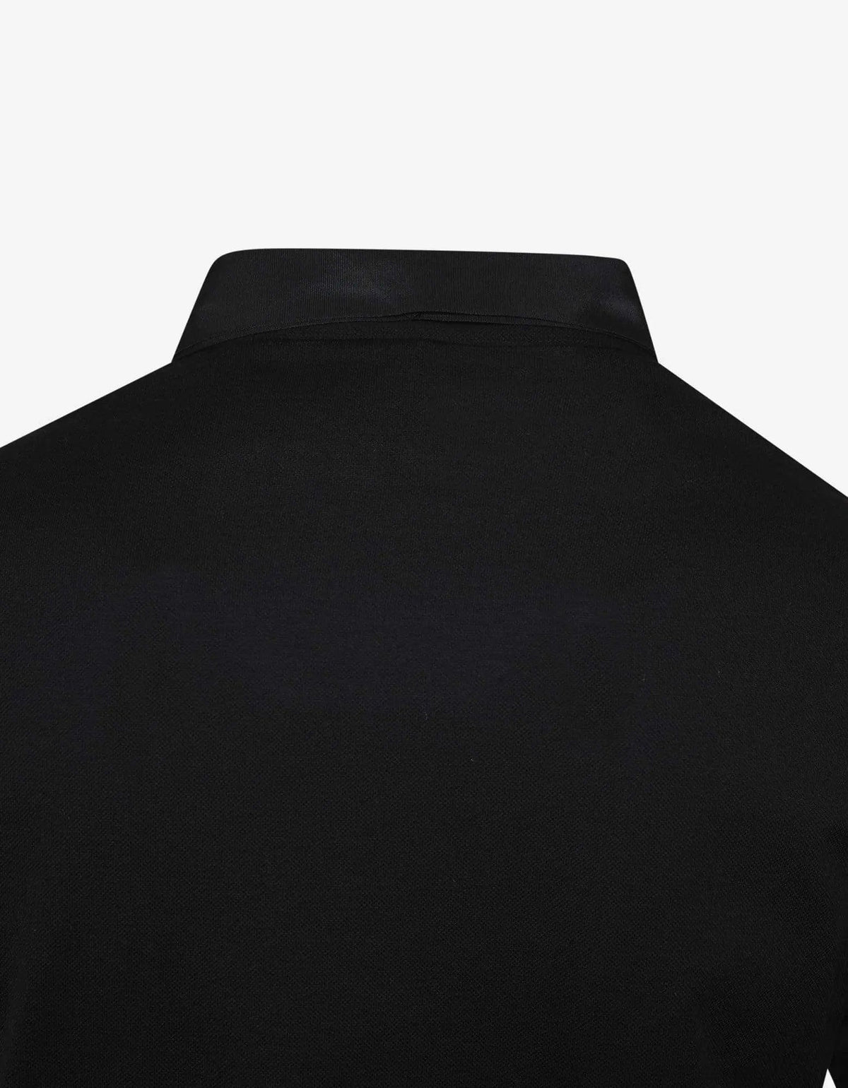 Lanvin Lanvin Black Polo T-Shirt with Grosgrain Collar