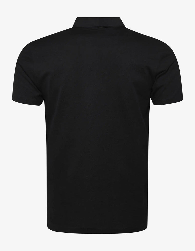 Lanvin Lanvin Black Polo T-Shirt with Grosgrain Collar