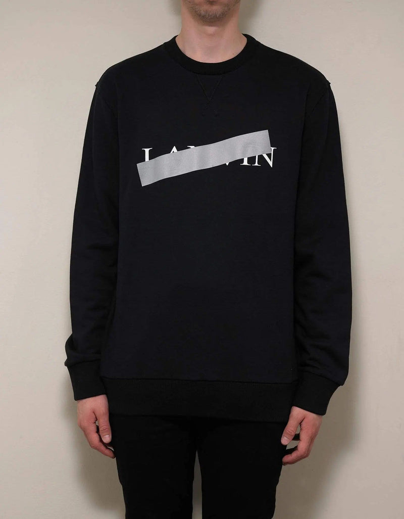 Lanvin Lanvin Black Strikethrough Logo Print Sweatshirt
