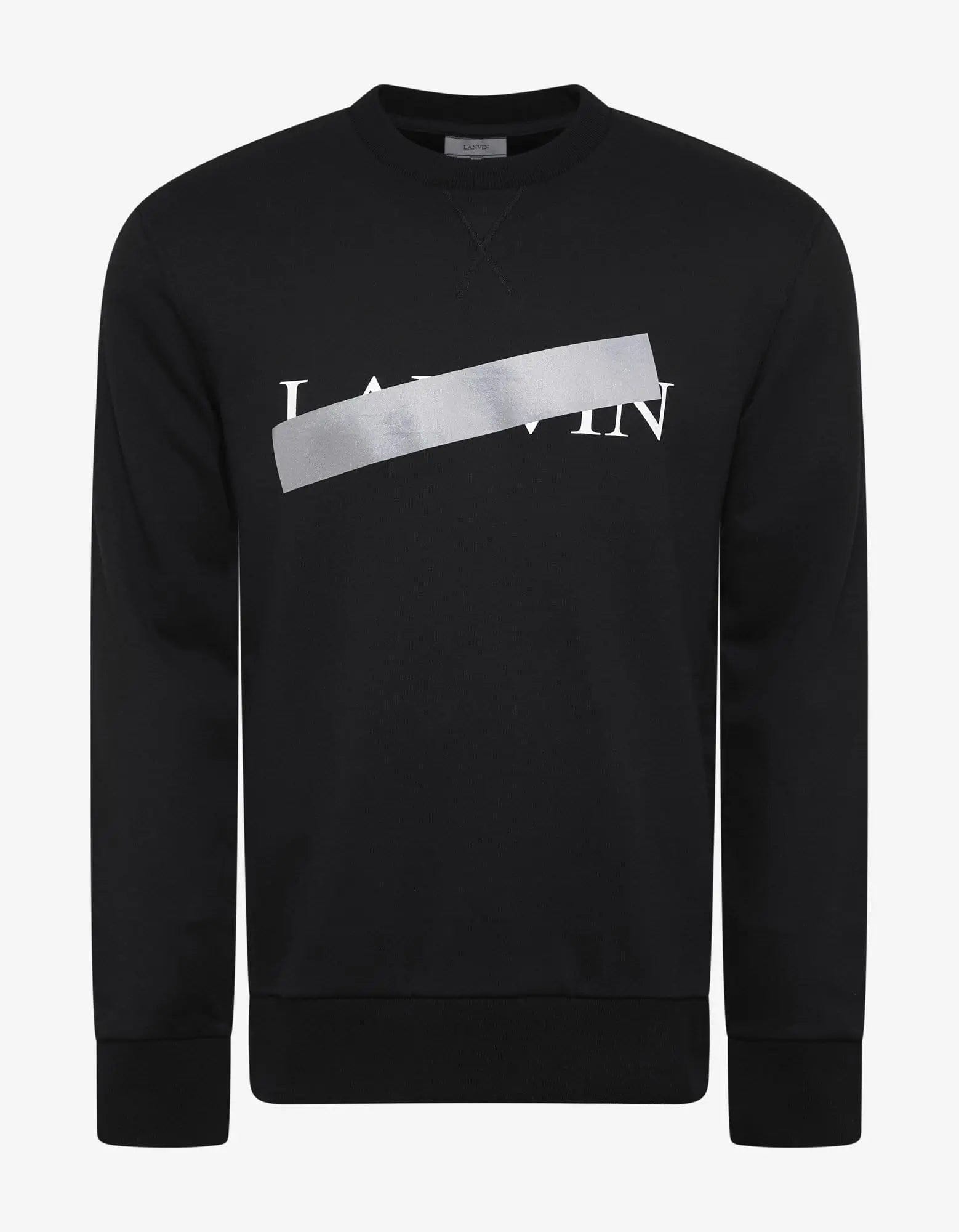 Lanvin Black Strikethrough Logo Print Sweatshirt Zoo Fashions