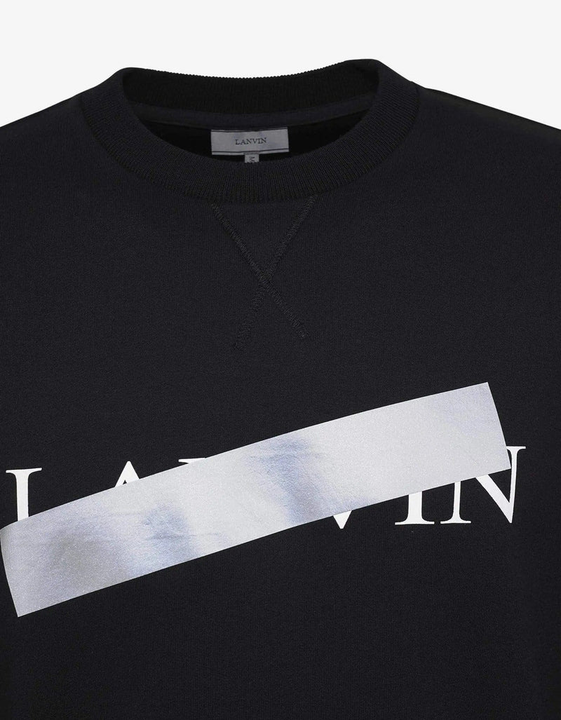 Lanvin Lanvin Black Strikethrough Logo Print Sweatshirt