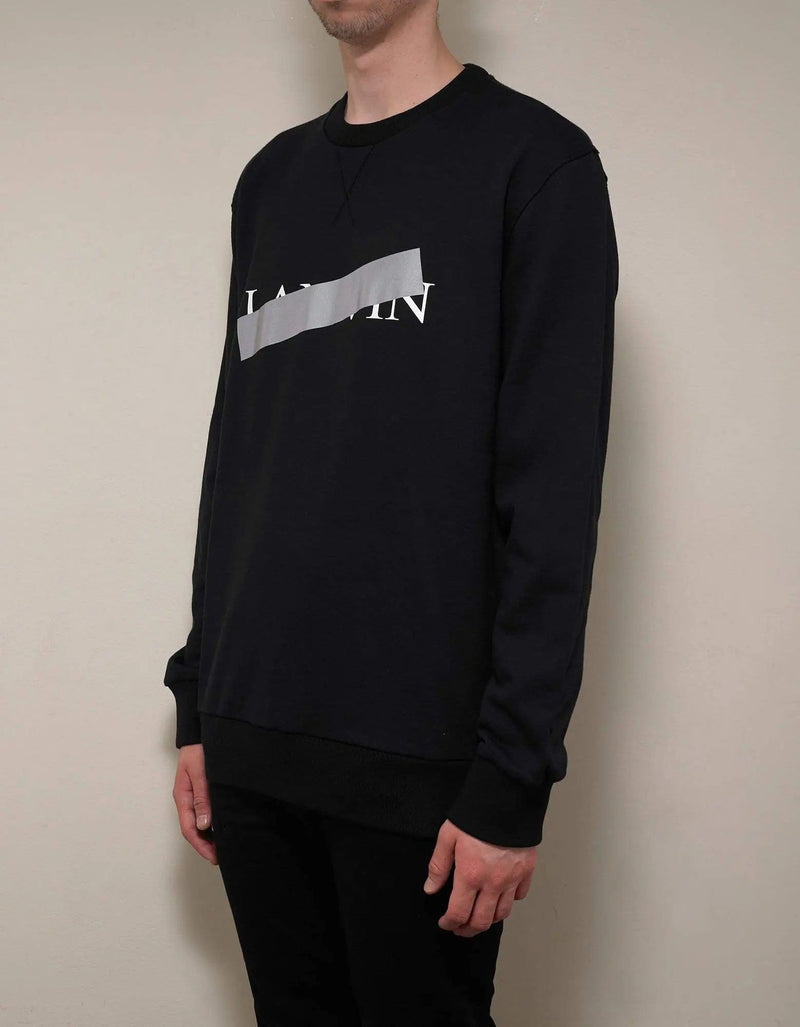 Lanvin Lanvin Black Strikethrough Logo Print Sweatshirt