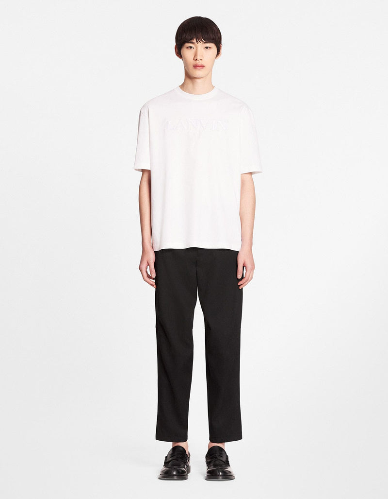 Lanvin White Logo Embroidered Classic T-Shirt