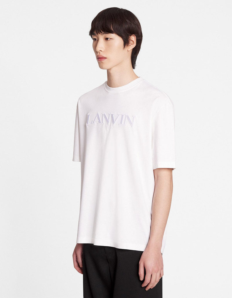 Lanvin White Logo Embroidered Classic T-Shirt
