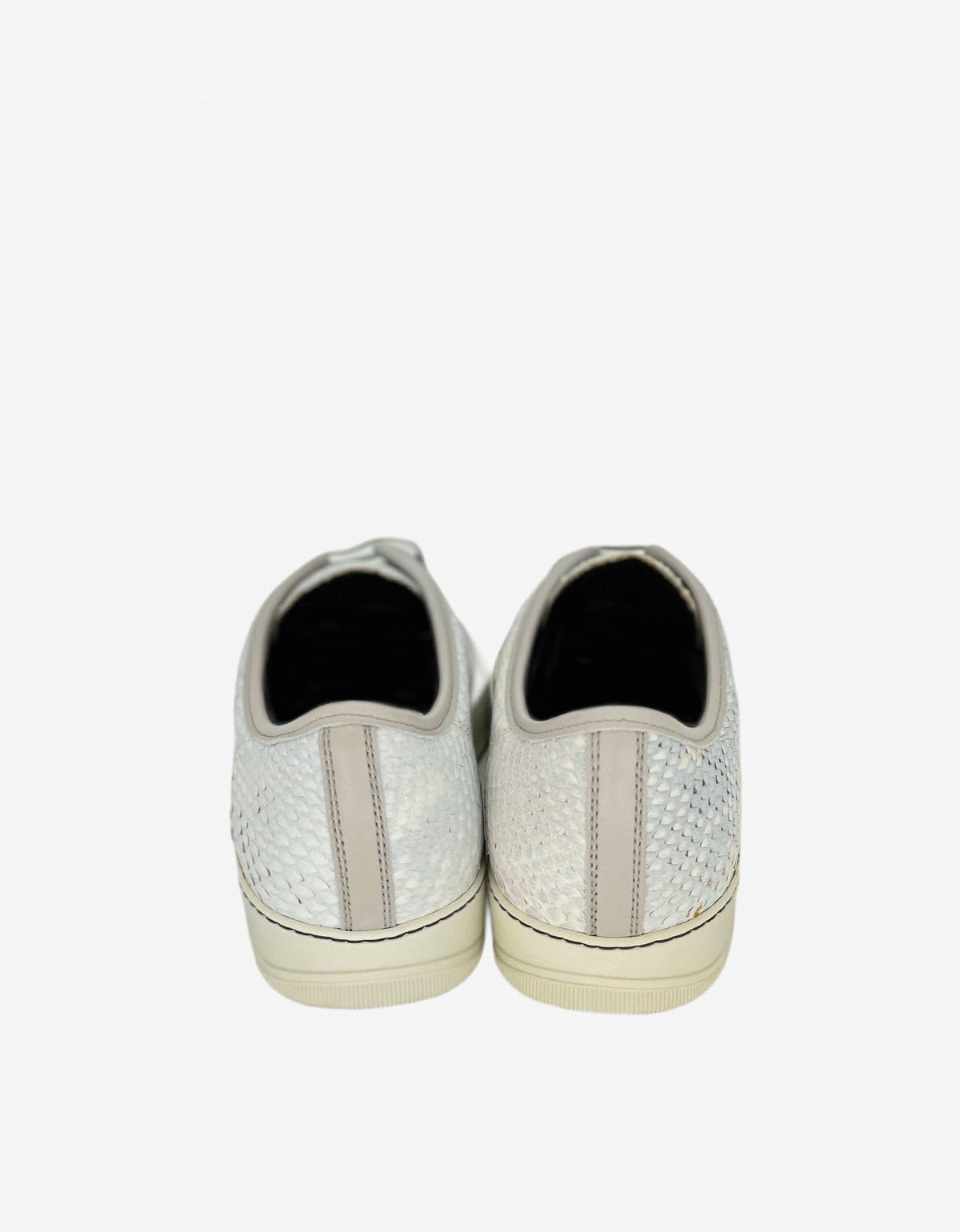 Lanvin White Python Skin Trainers