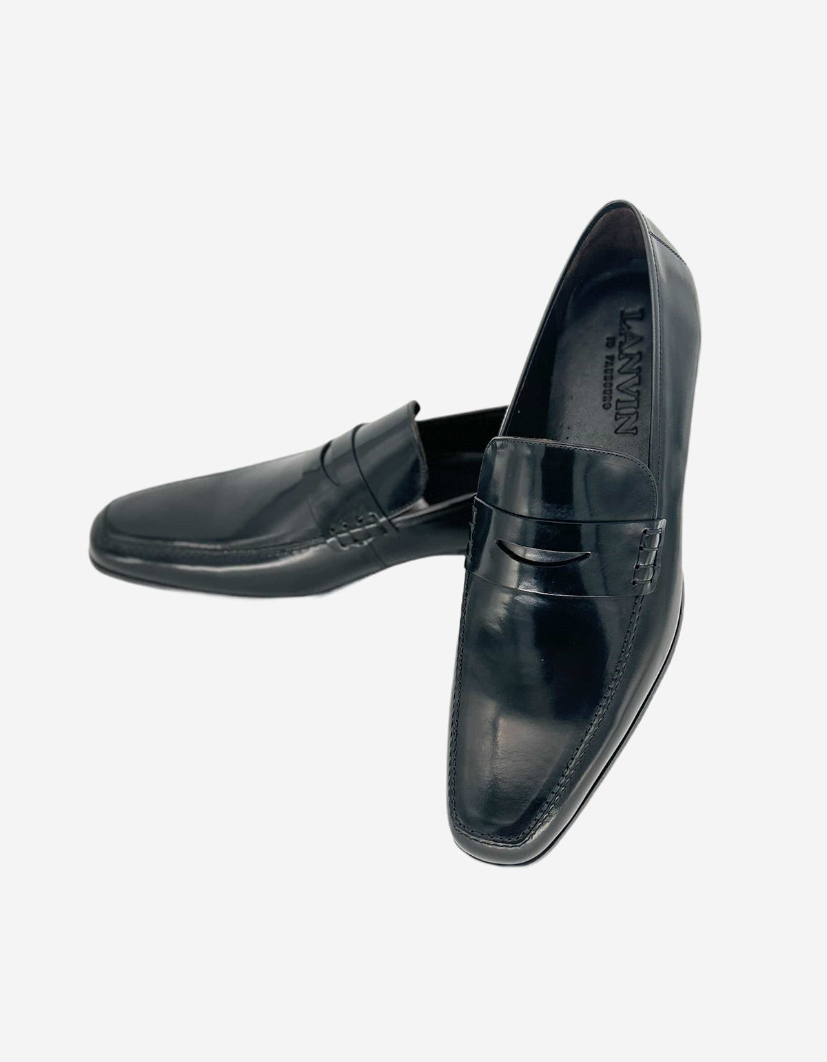 Lanvin Black Hi-Shine Leather 'Penny' Loafer AM5AL2B008 10