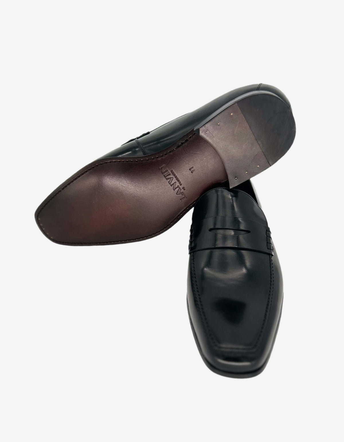 Lanvin Black Hi-Shine Leather 'Penny' Loafer AM5AL2B008 10