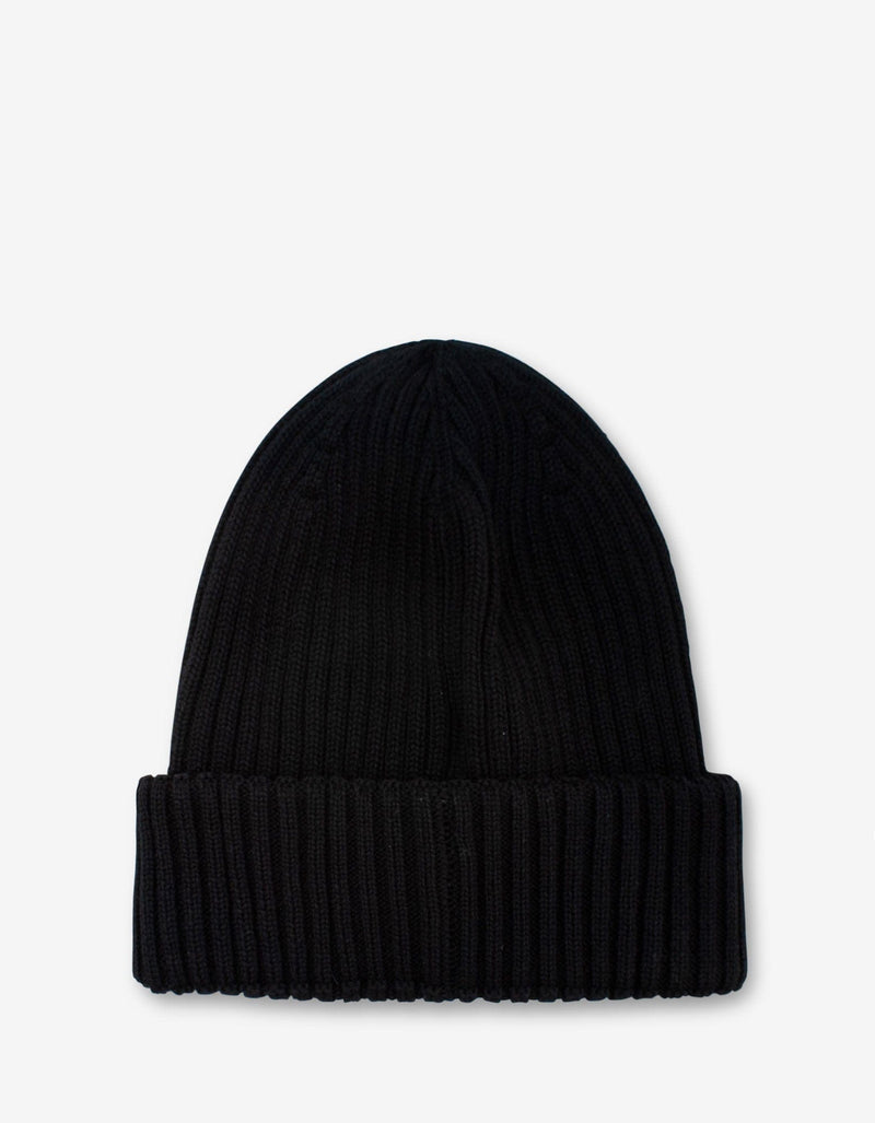 Moncler Black Logo Beanie Hat