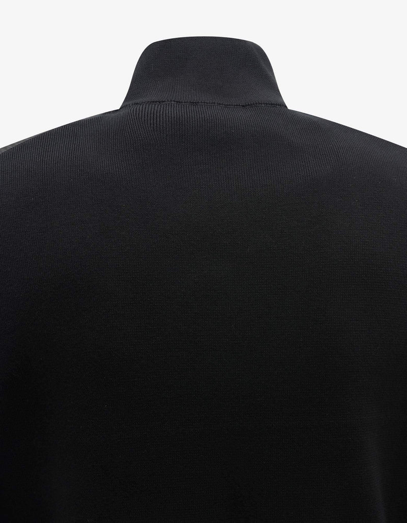 Moncler Black Logo Jacquard Nylon Front Cardigan