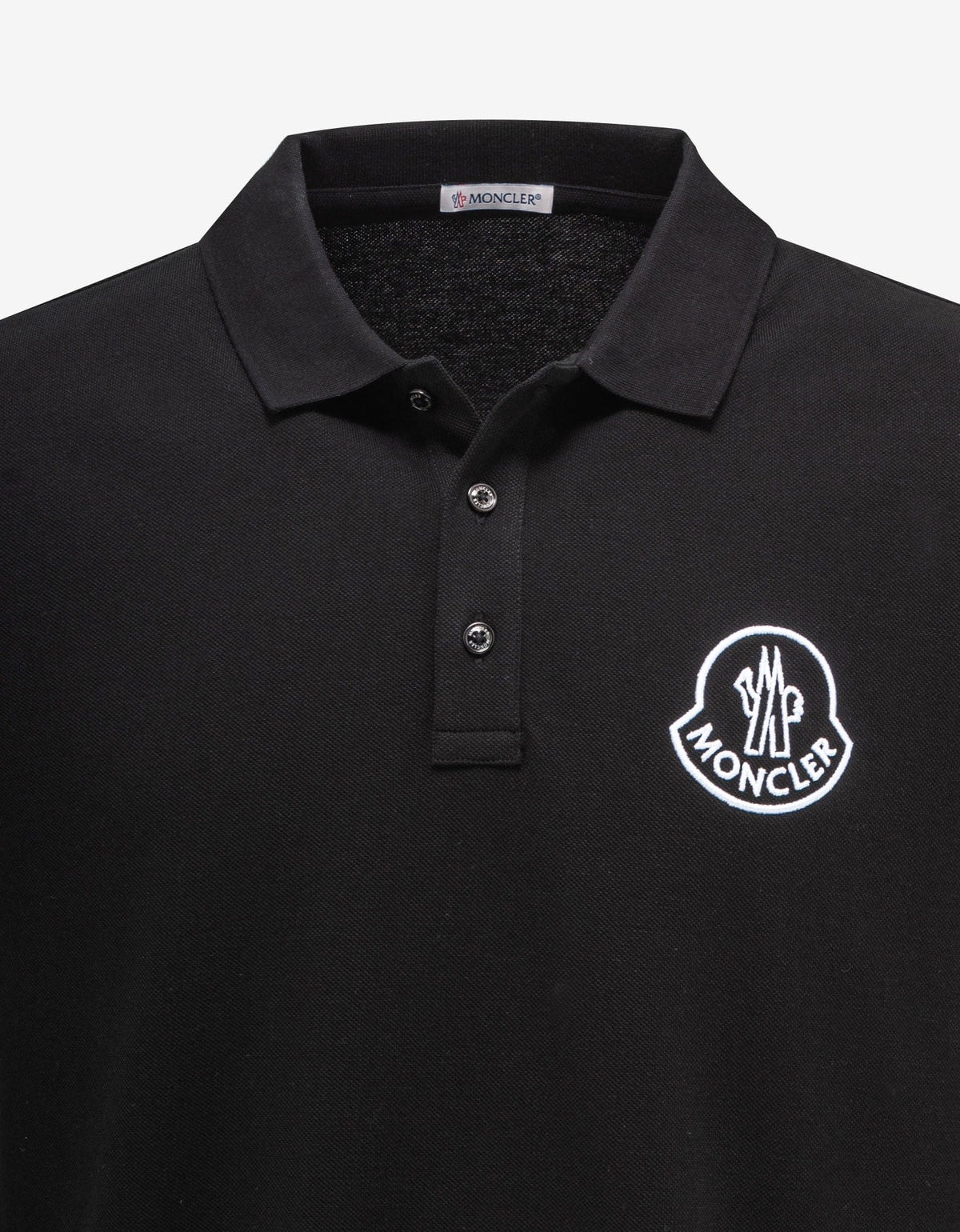 Moncler Black Macro Logo Polo T-Shirt