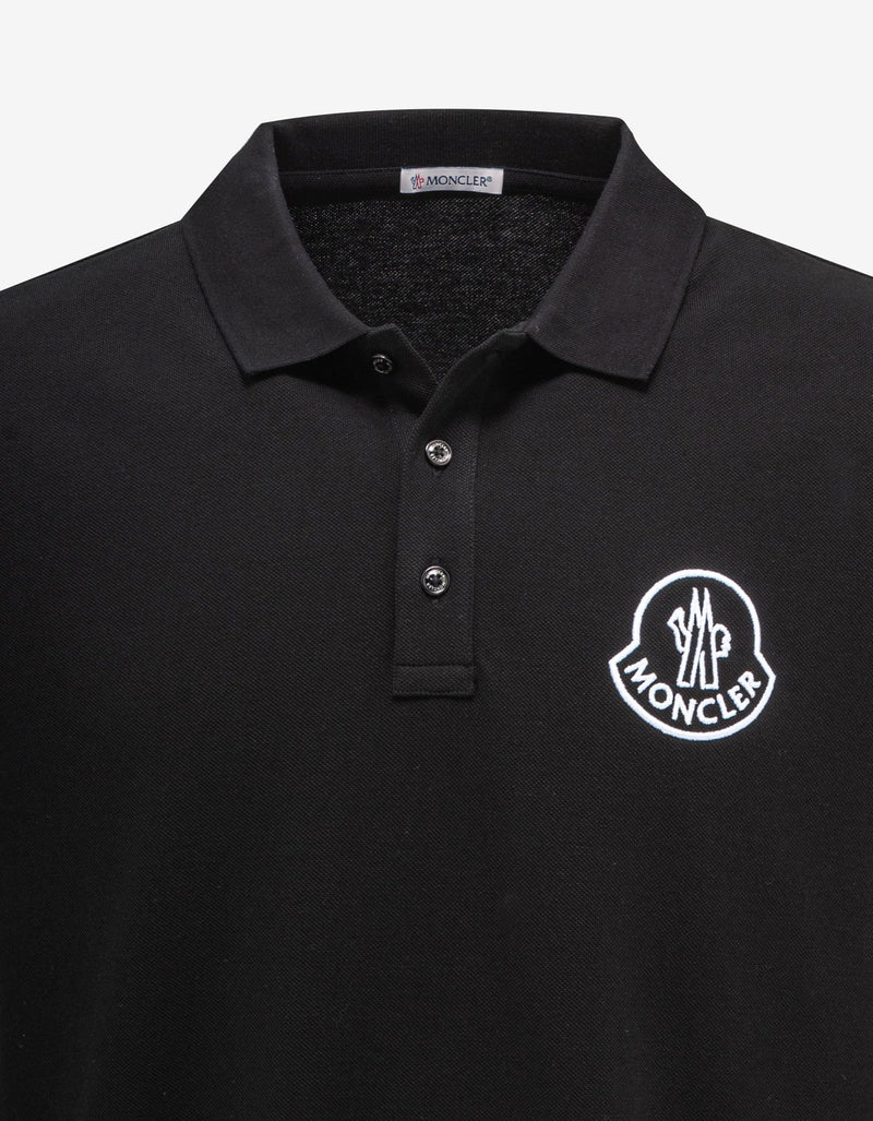 Moncler Black Macro Logo Polo T-Shirt