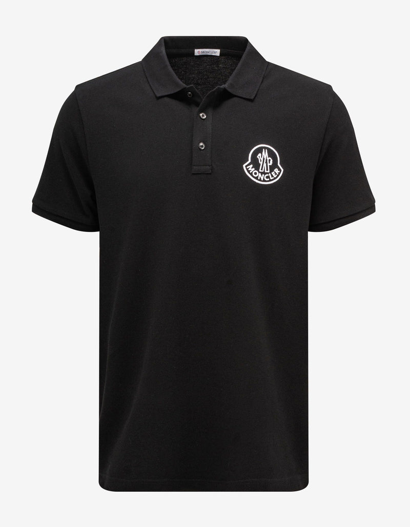 Moncler Black Macro Logo Polo T-Shirt
