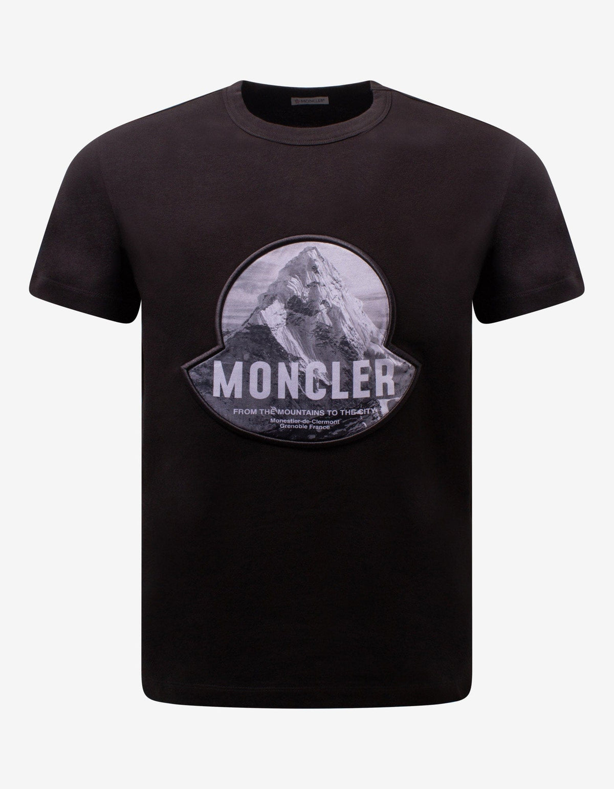 Moncler Black Mountain Print Logo T-Shirt