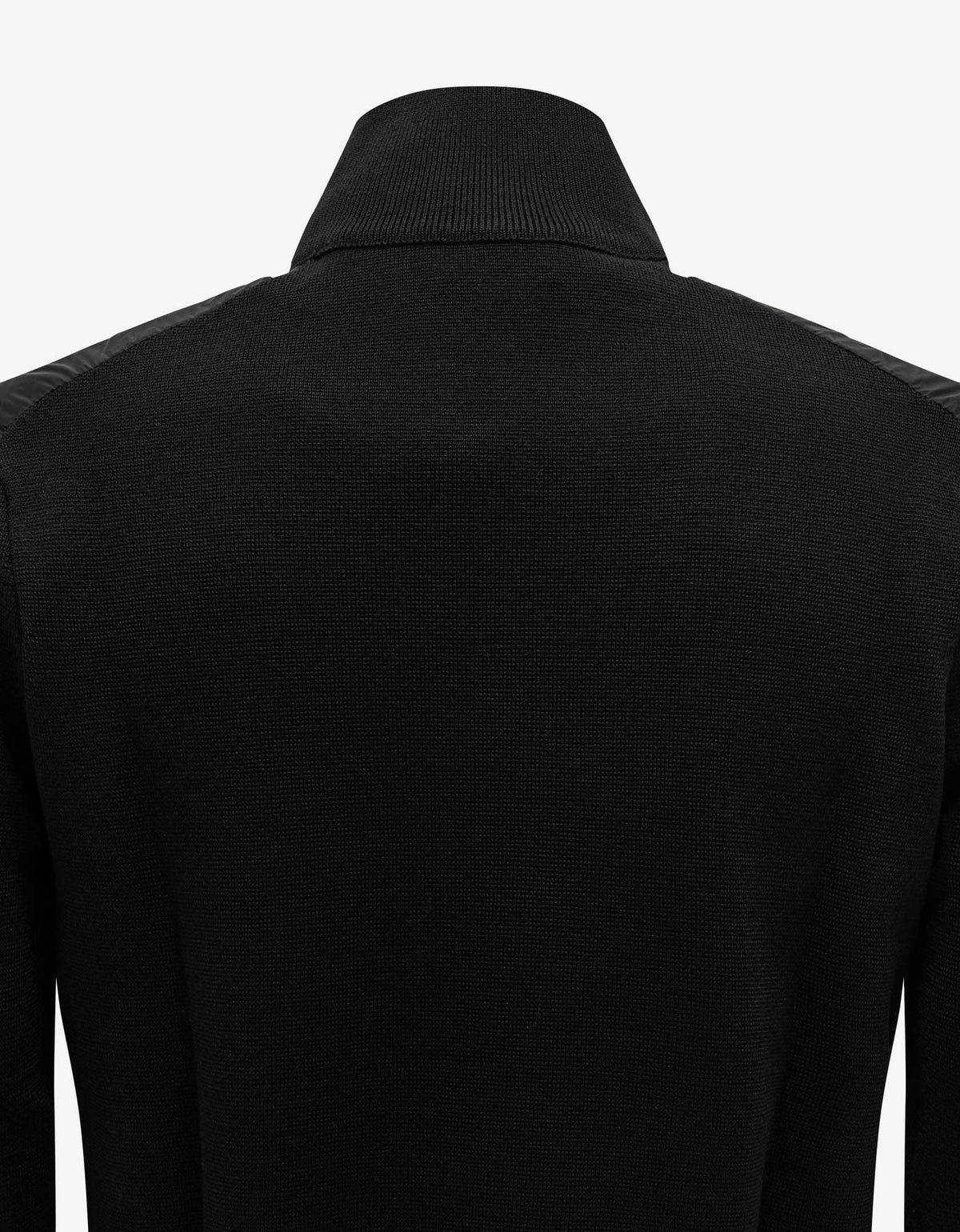 Moncler Black Nylon Front Zip Cardigan