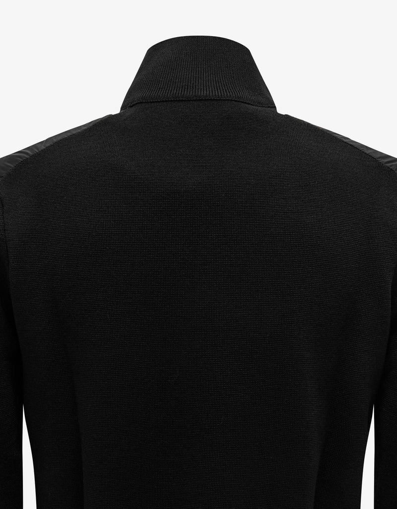 Moncler Black Nylon Front Zip Cardigan