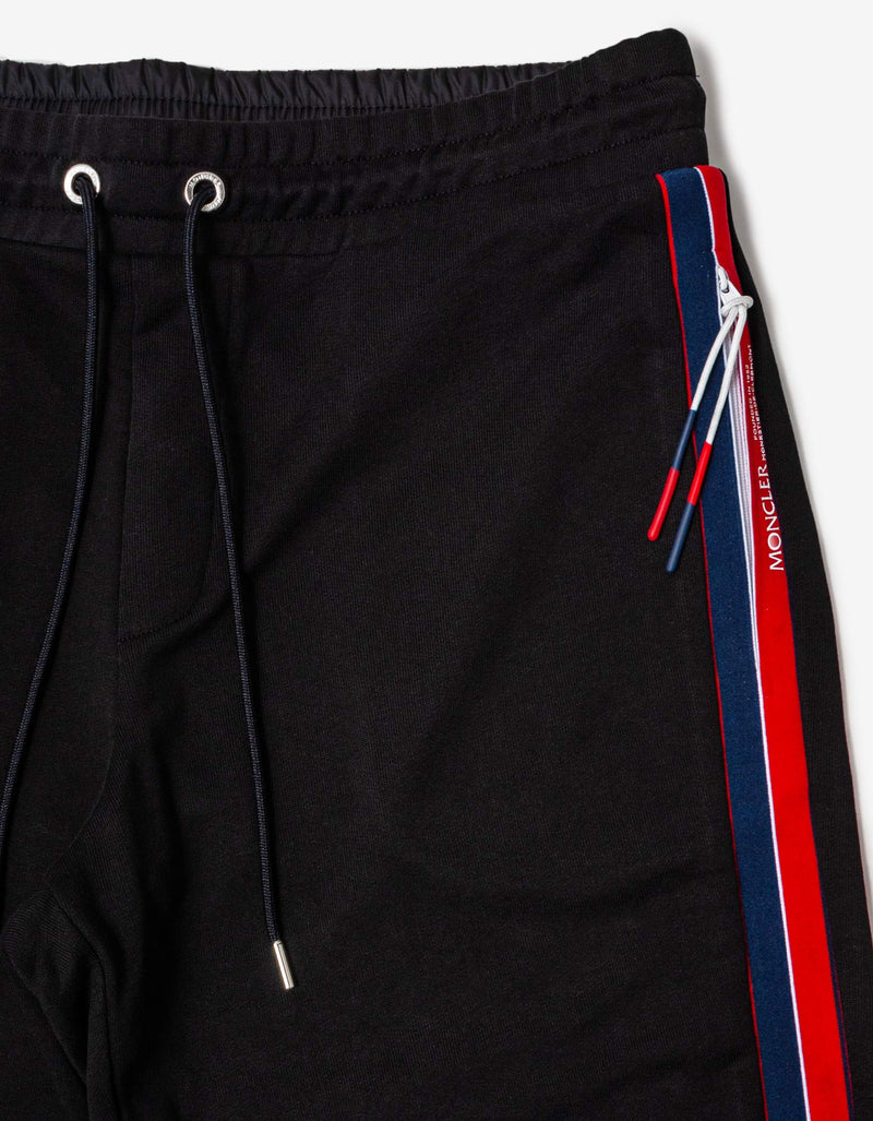 Moncler Black Tricolour Band Zip Hoodie Tracksuit