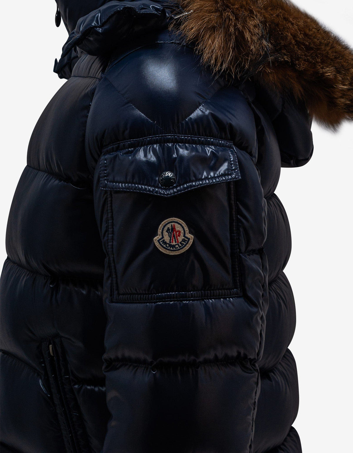 Moncler Maya Navy Blue Nylon Down Jacket