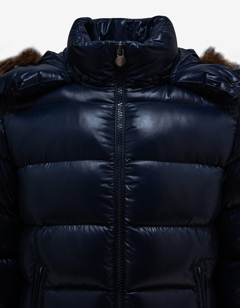 Moncler Maya Navy Blue Nylon Down Jacket