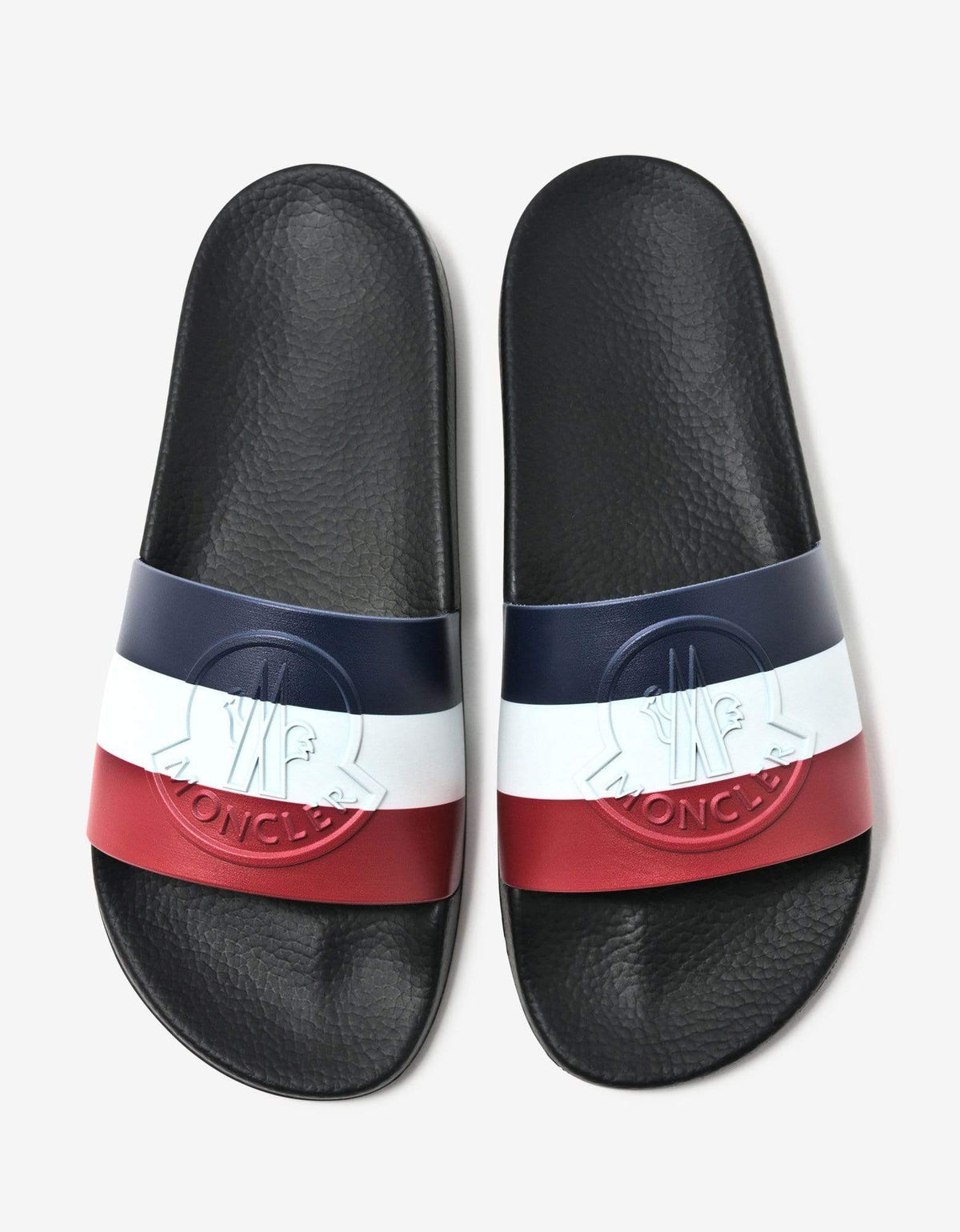 Moncler Moncler Basile Black Tricolour Logo Slide Sandals