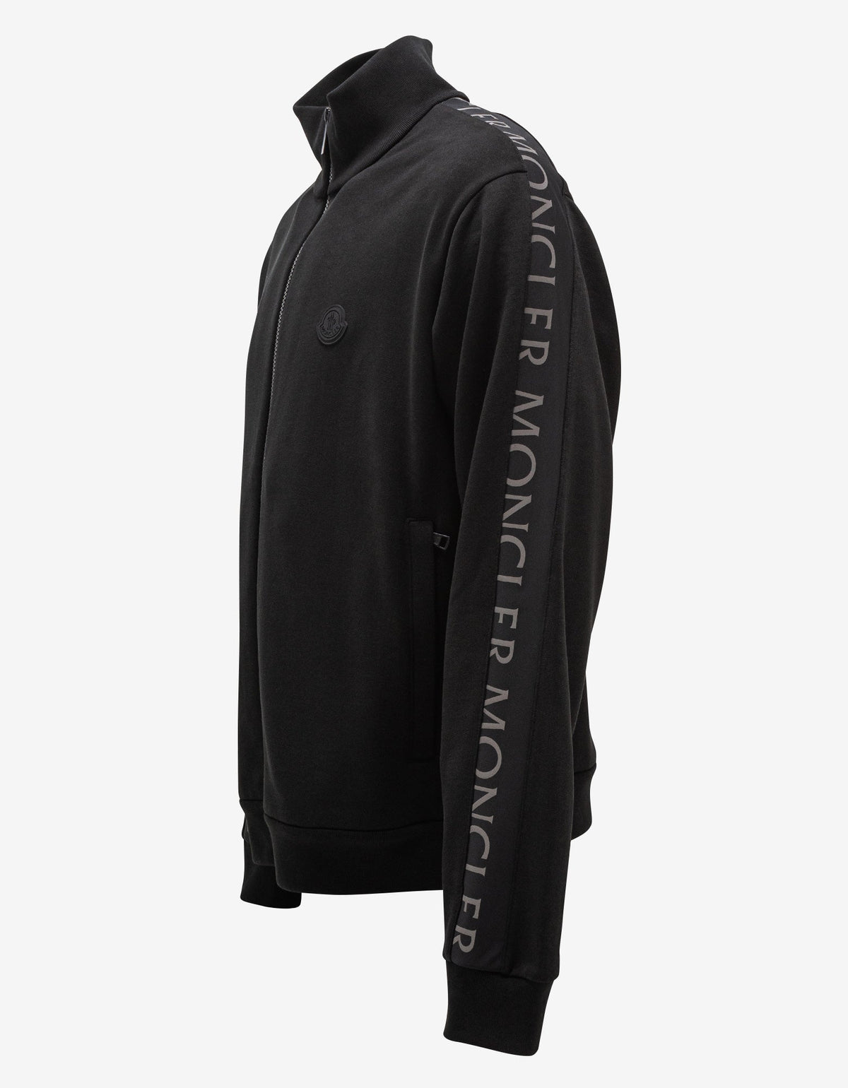 Moncler Moncler Black Logo Sleeve Zip Funnel Sweatshirt