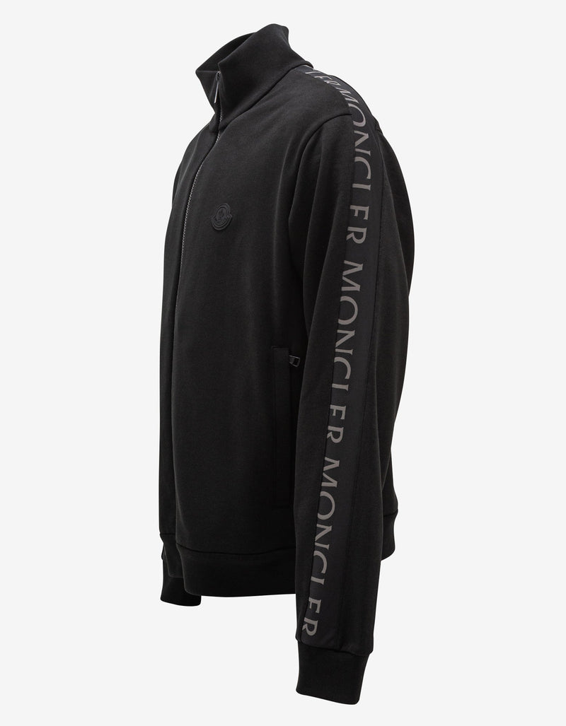 Moncler Moncler Black Logo Sleeve Zip Funnel Sweatshirt