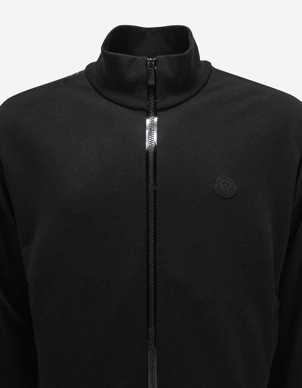 Moncler Moncler Black Logo Sleeve Zip Funnel Sweatshirt