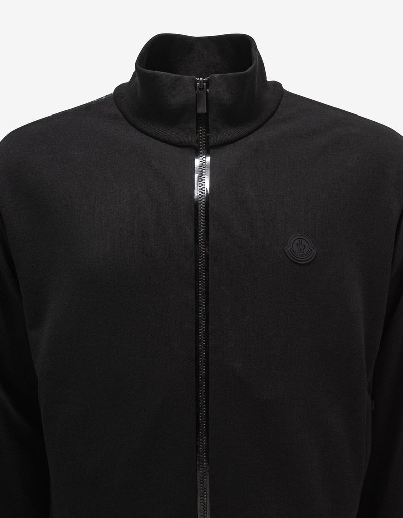 Moncler Moncler Black Logo Sleeve Zip Funnel Sweatshirt