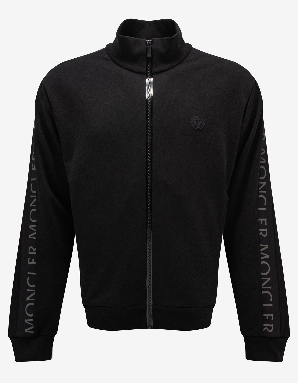 Moncler Moncler Black Logo Sleeve Zip Funnel Sweatshirt