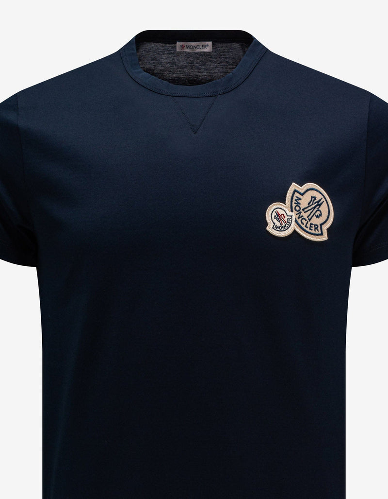 Moncler Navy Blue Double Logo T-Shirt