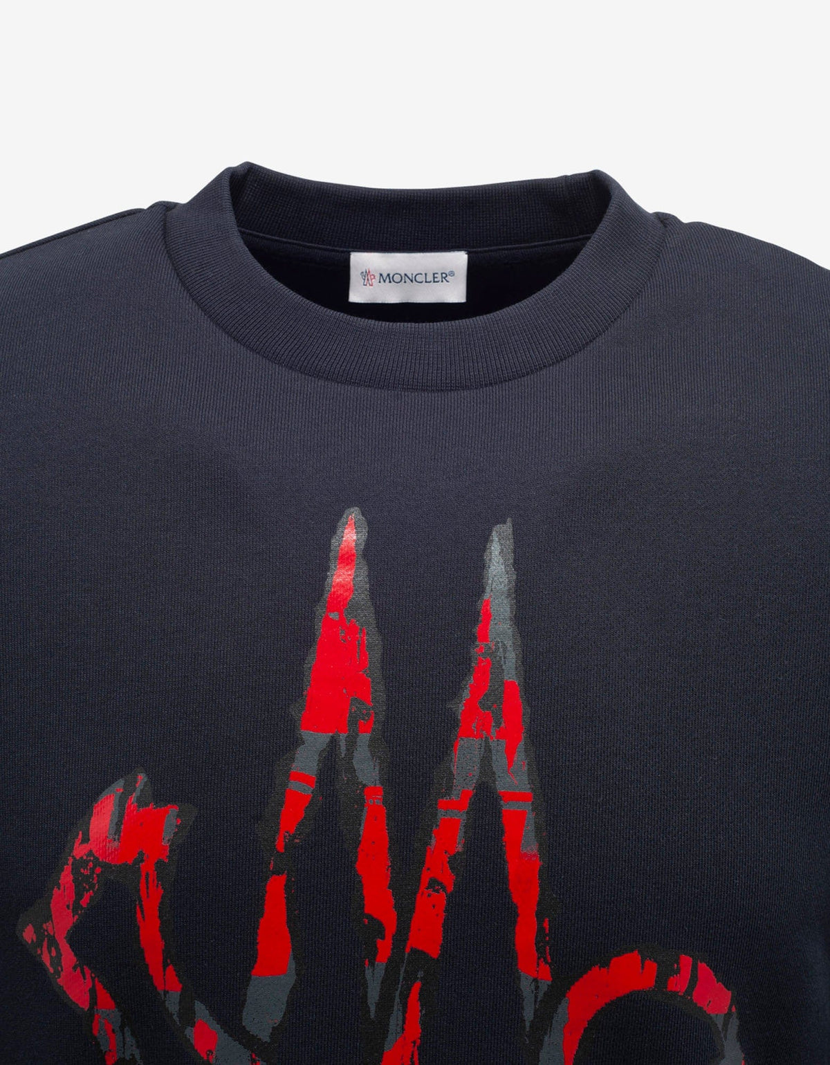 Moncler Navy Blue Logo Graphic Sweatshirt