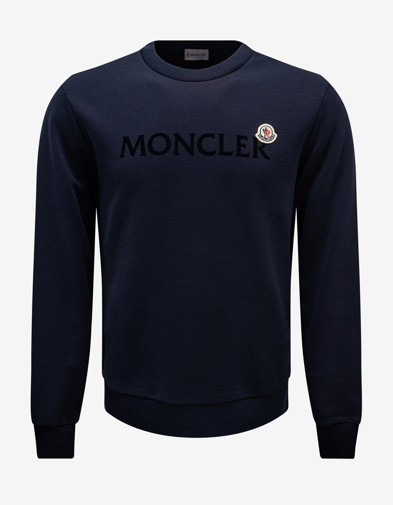 Moncler Navy Blue Logo Lettering Sweatshirt
