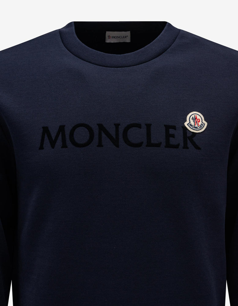 Moncler Navy Blue Logo Lettering Sweatshirt