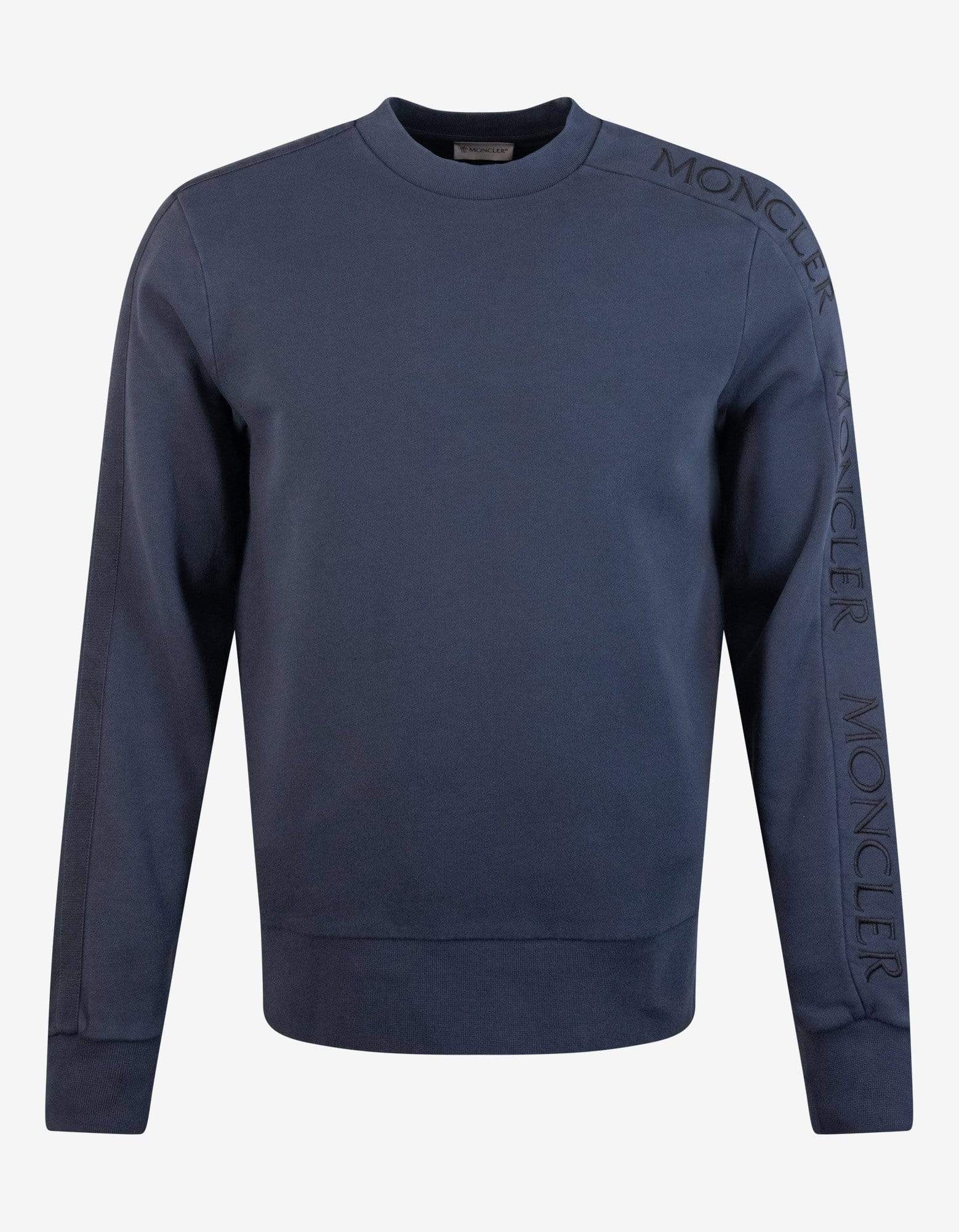 Moncler Navy Blue Sleeve Logo Sweatshirt – Zoo Fashions