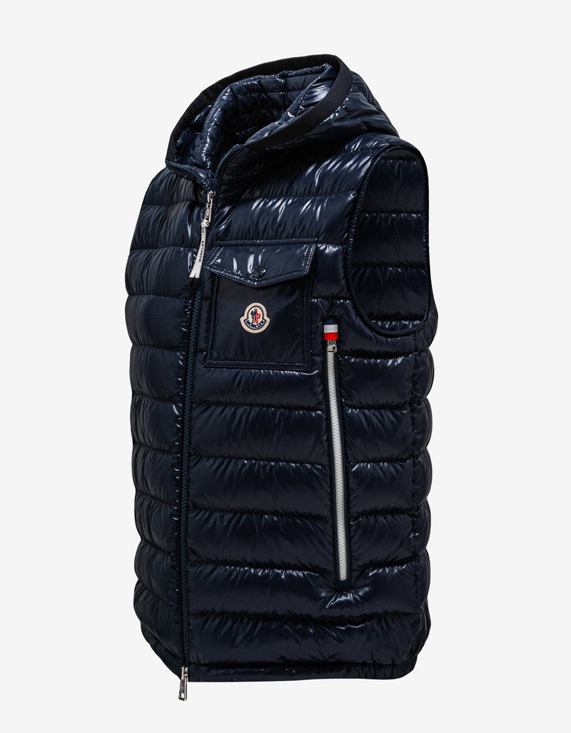 Moncler Ragot Navy Blue Nylon Down Gilet