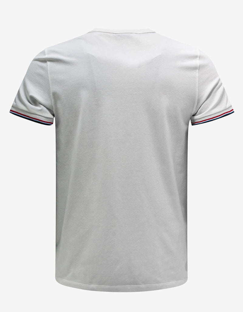 Moncler White Tricolour Sleeve Stretch-Cotton T-Shirt