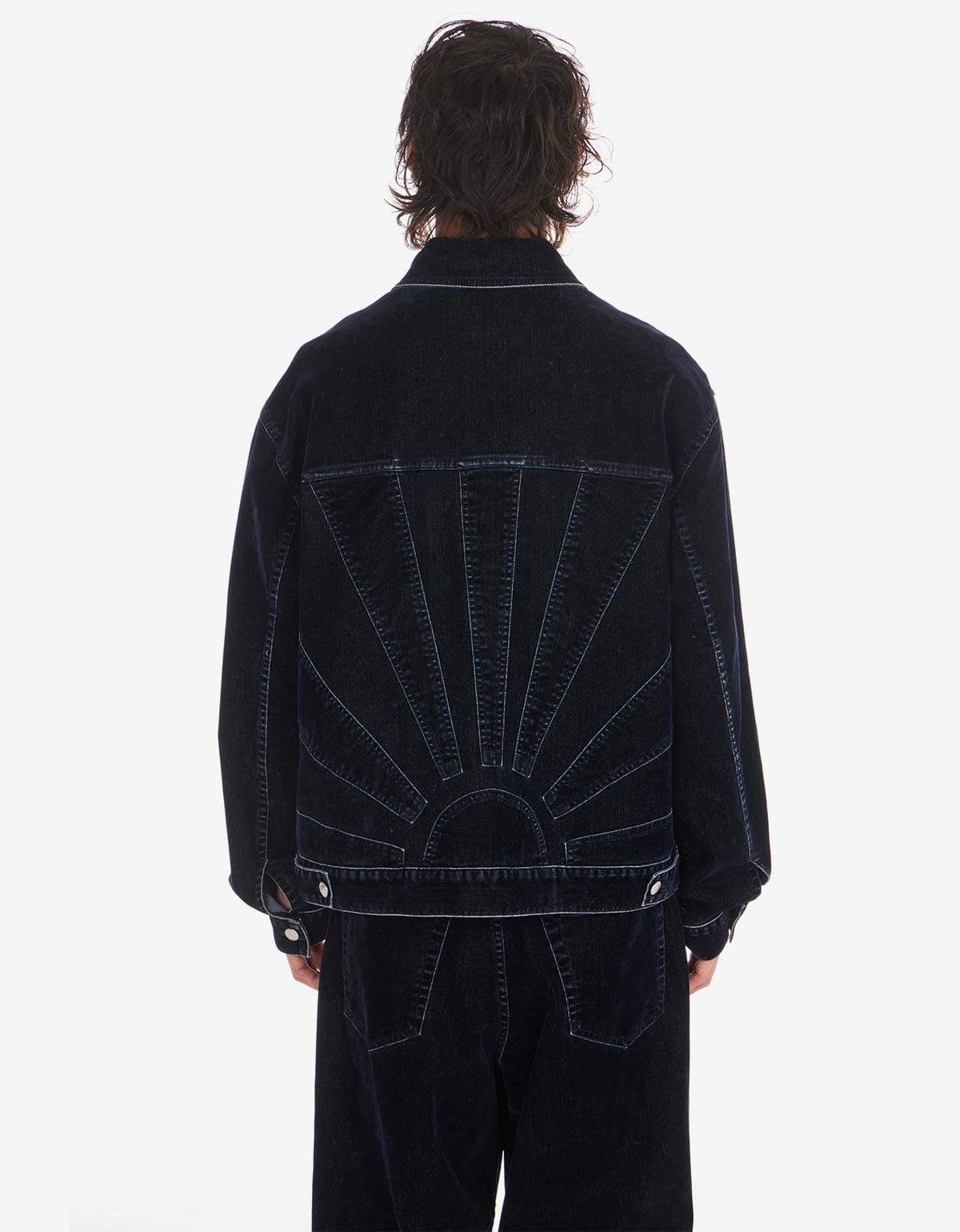 Nahmias Blue Moleskin Trucker Jacket – mens designer fashion
