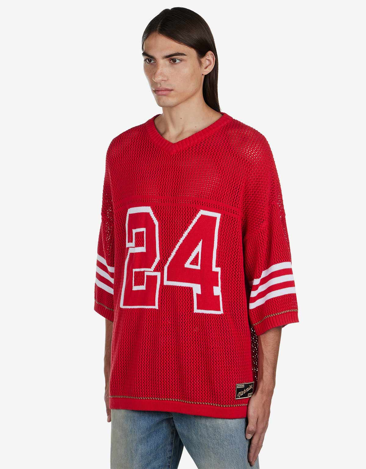 Nahmias Nahmias Red Knit 24 Football Shirt