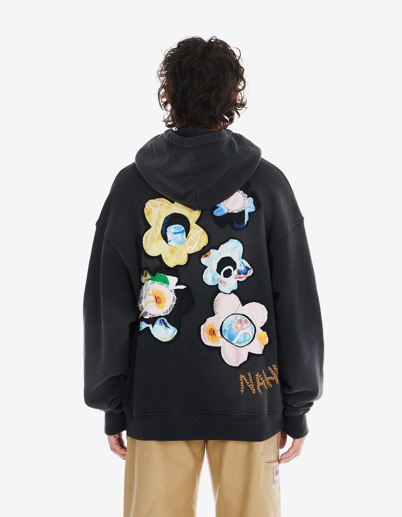 Nahmias Nahmias Sunfade Black Silk Flower Hoodie