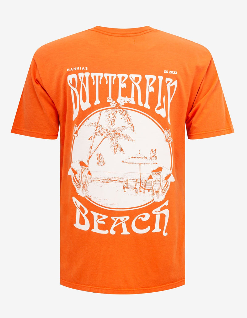 Nahmias Orange Butterfly Beach T-Shirt