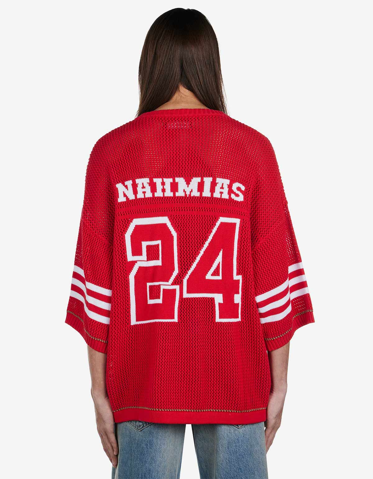 Nahmias Red Knit 24 Football Shirt