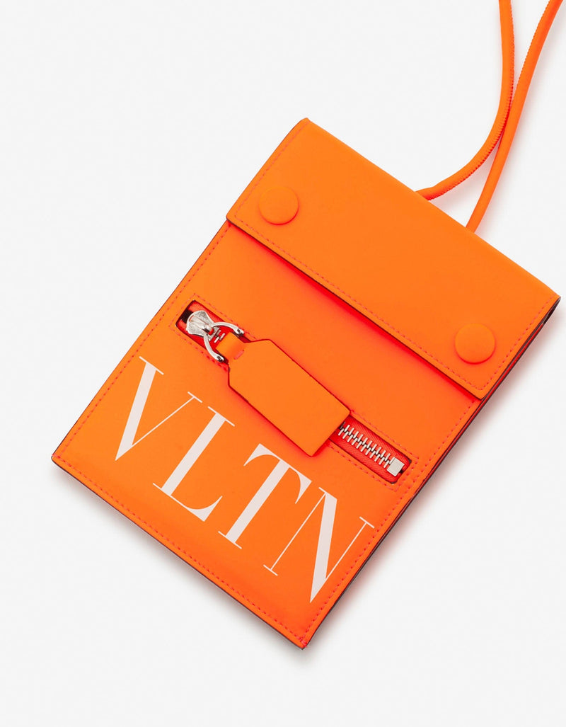 Neon Orange VLTN Neck Pouch
